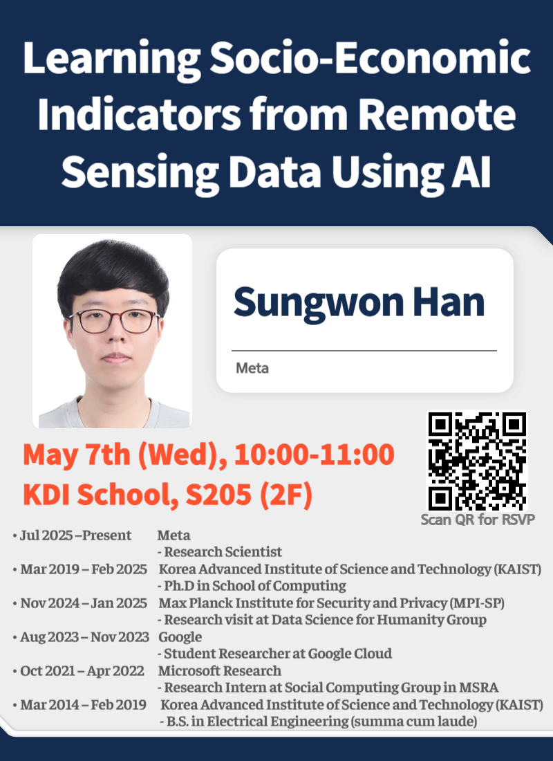 Research Seminar by Sungwon Han (Meta) | May 7 @ 10:00 AM