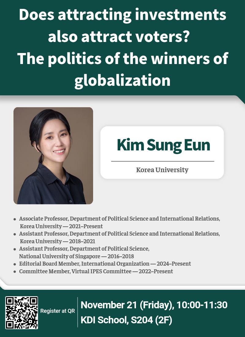 Research Seminar by Sung Eun Kim (Korea University) | November 21 @ 10:00