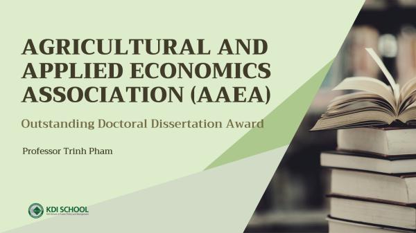 Professor Trinh Pham Receives AAEA Outstanding Doctoral Dissertation Award
