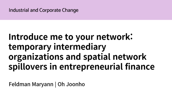 The paper by Professor Joonho Oh has been published in Industrial and Corporate Change