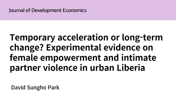 The paper by Professor Sungho Park has been published in Journal of Development Economics