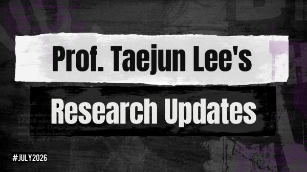 Sharing Professor Taejun Lee's Research Updates