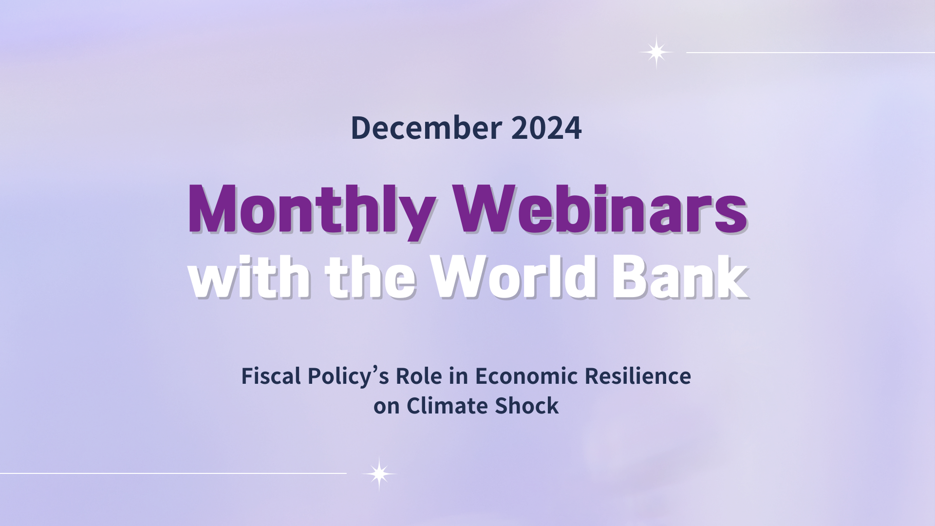 Monthly Webinar Series with the World Bank (January 23, 10:00 AM, KST) 이미지